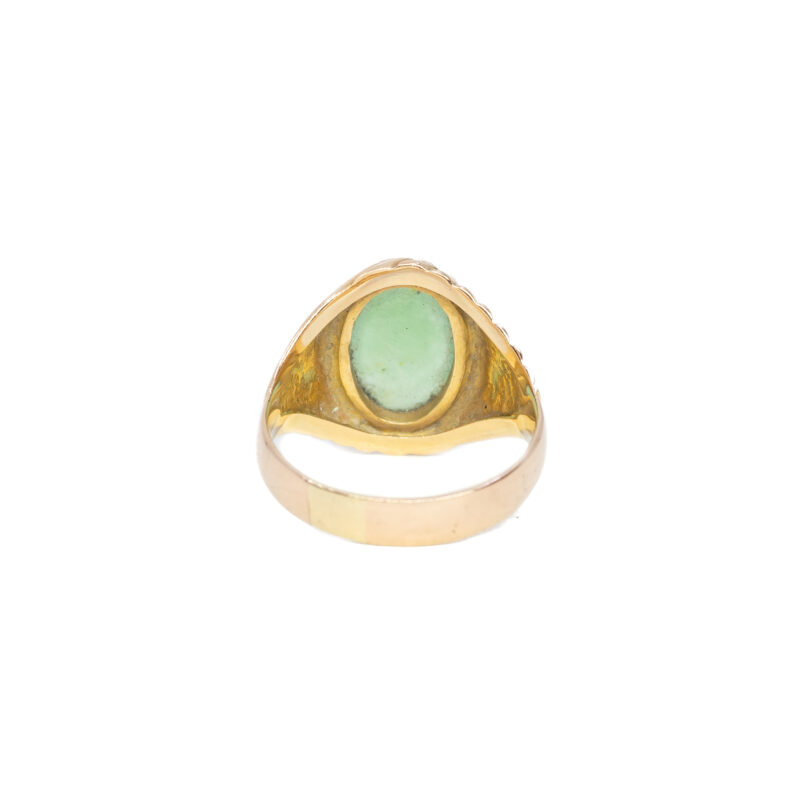 Oval Bowenite Men's Signet Ring in 19ct Rose Gold Size V #61541