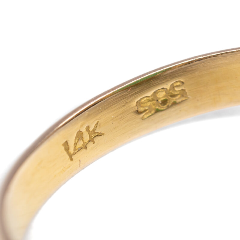 Green Aventurine Quartz Cabochon Cut Ring in 14ct Yellow Gold Size P #59427