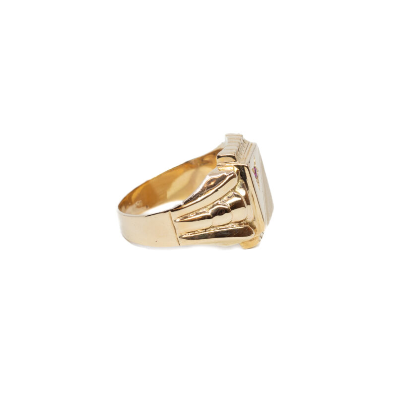 Vintage 12ct Yellow Gold Men's Signet Ring Size V #61545