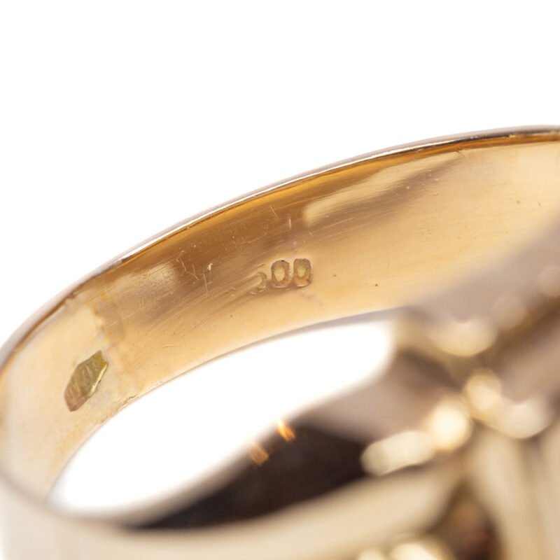 Vintage 12ct Yellow Gold Men's Signet Ring Size V #61545