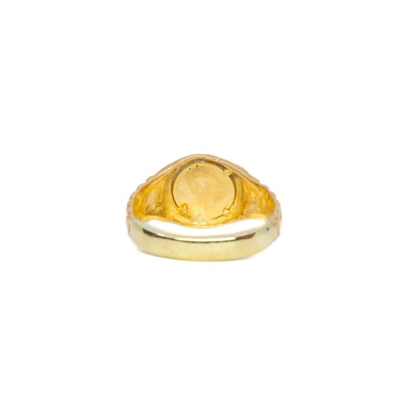 22ct Gold Coin Style Signet Ring in 21ct Yellow Gold Size N 1/2 #62327