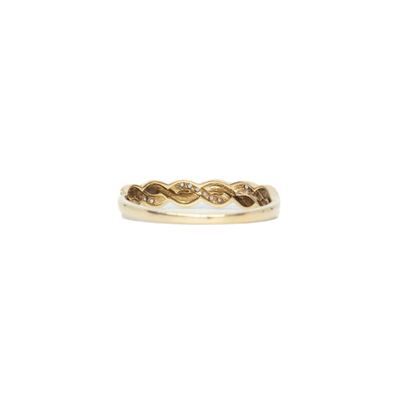 9ct Yellow Gold Rope Style CZ Ring Size P 1/2 #62948