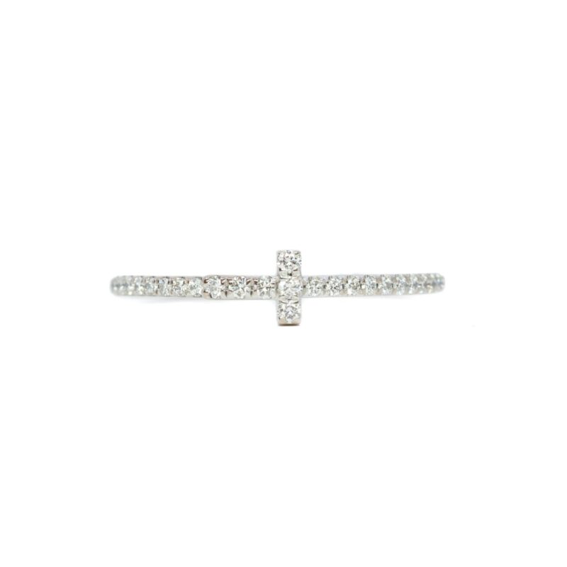 Tiffany & Co 18ct T Diamond Wire Band Ring Size P or 7 1/2 #62799