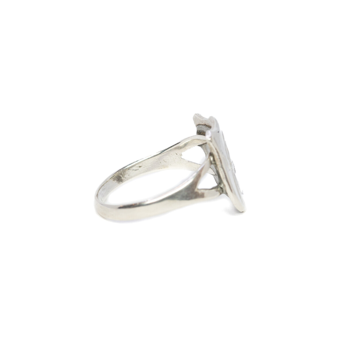 Vintage Sterling Silver Australian Rams Head Style Shield Ring Size S #9635-5 Vintage Sterling Silver Australian Rams Head Style Shield Ring Size S #9635-5 - Image 4
