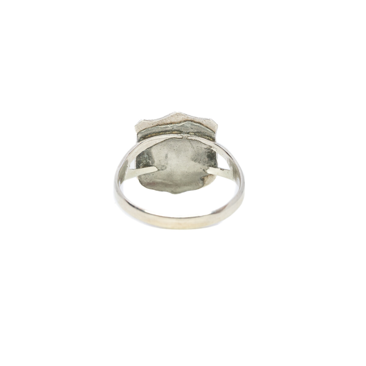 Vintage Sterling Silver Australian Rams Head Style Shield Ring Size S #9635-5 Vintage Sterling Silver Australian Rams Head Style Shield Ring Size S #9635-5 - Image 5
