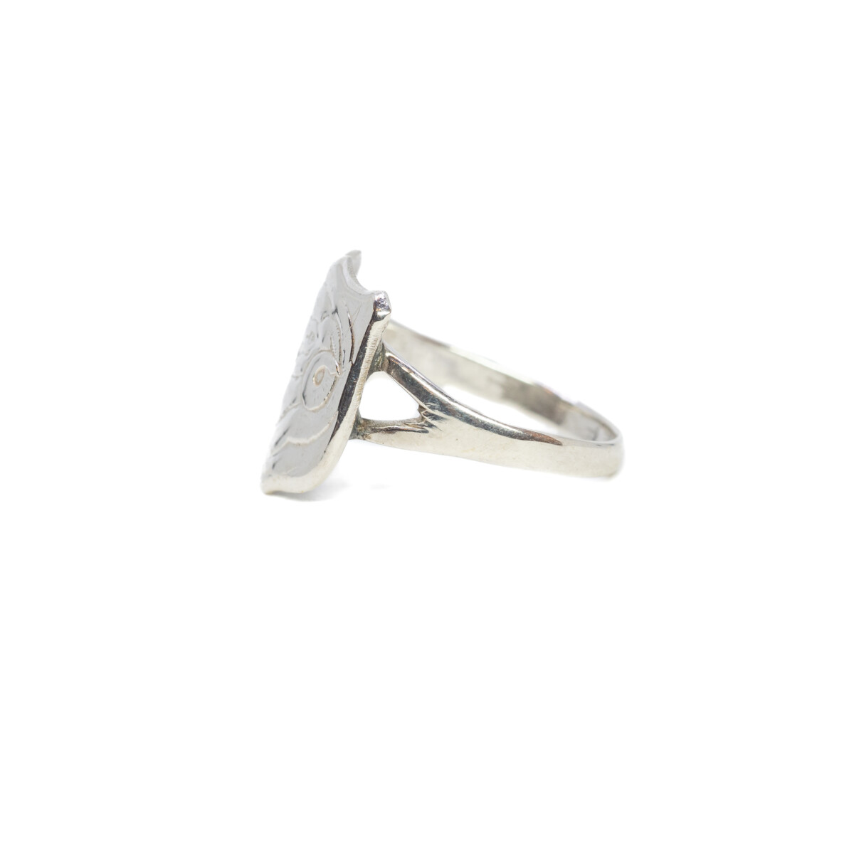 Vintage Sterling Silver Australian Rams Head Style Shield Ring Size S #9635-5 Vintage Sterling Silver Australian Rams Head Style Shield Ring Size S #9635-5 - Image 6