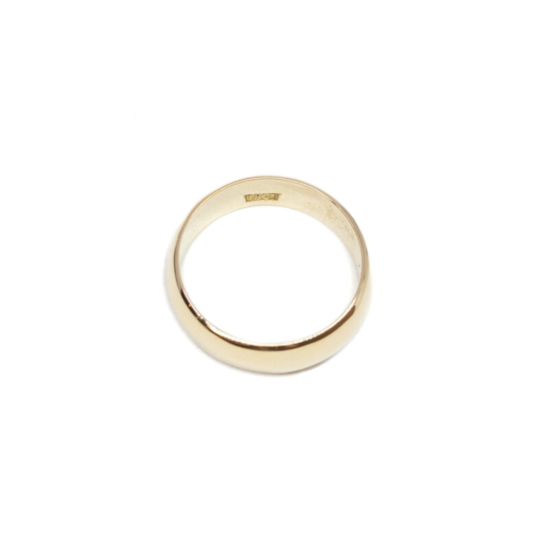 18ct Yellow Gold Half Round Band Ring Size L #62840