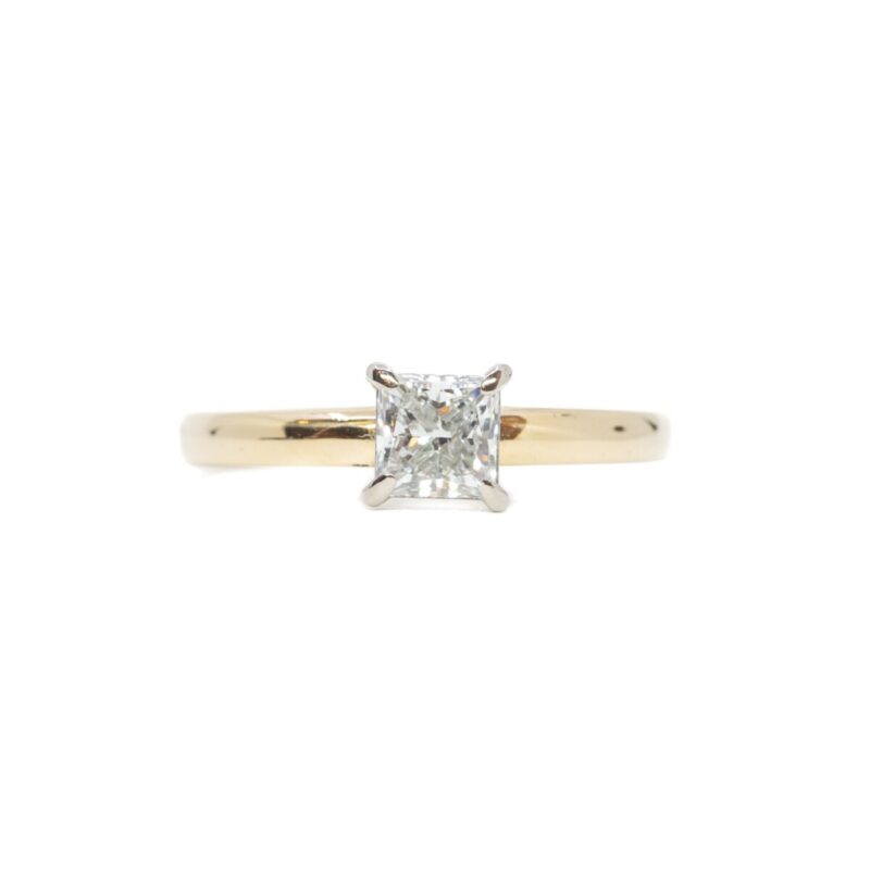 0.80ct Princess Cut Diamond Ring E/VVS1 in 18ct Gold + GIA Val $12200 #62999