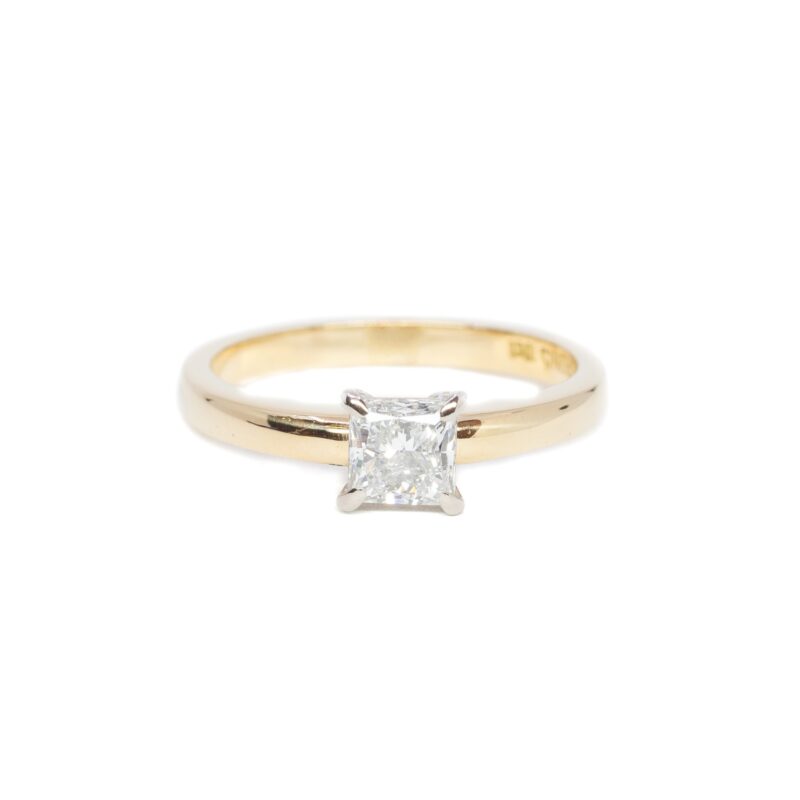 0.80ct Princess Cut Diamond Ring E/VVS1 in 18ct Gold + GIA Val $12200 #62999