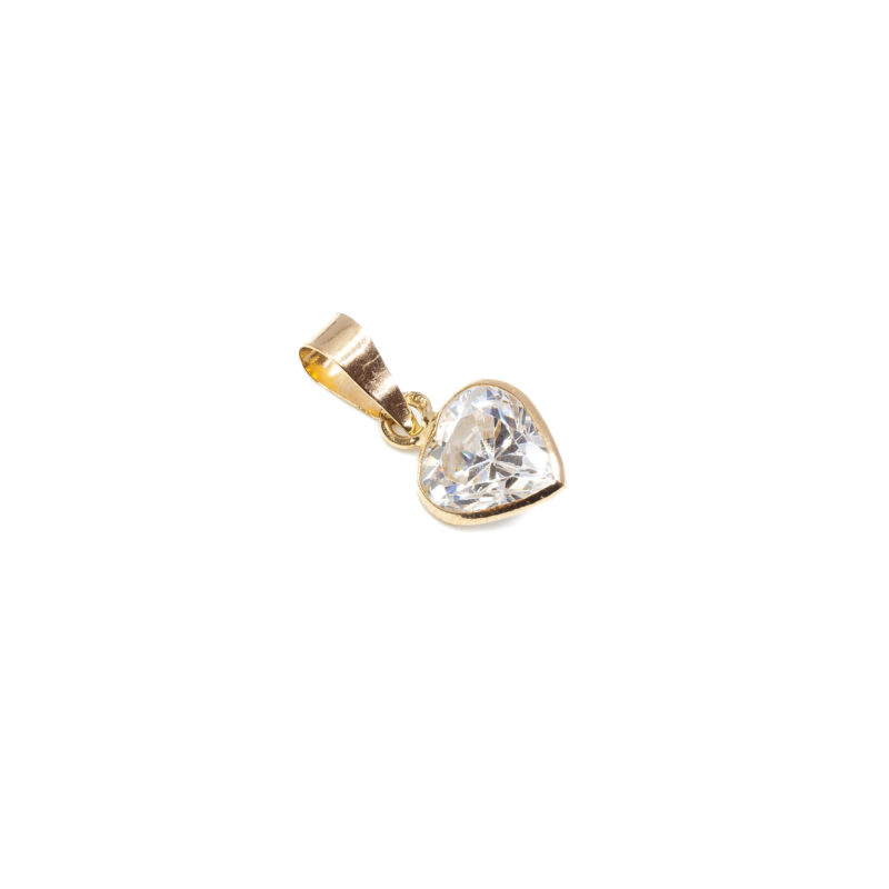 Love Heart CZ Pendant in 18ct Yellow Gold #60305
