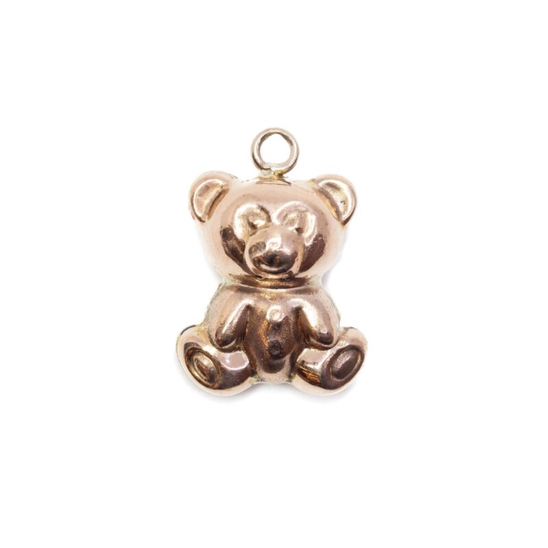 14ct Pale Rose Gold Puff Bear Pendant / Charm #60172