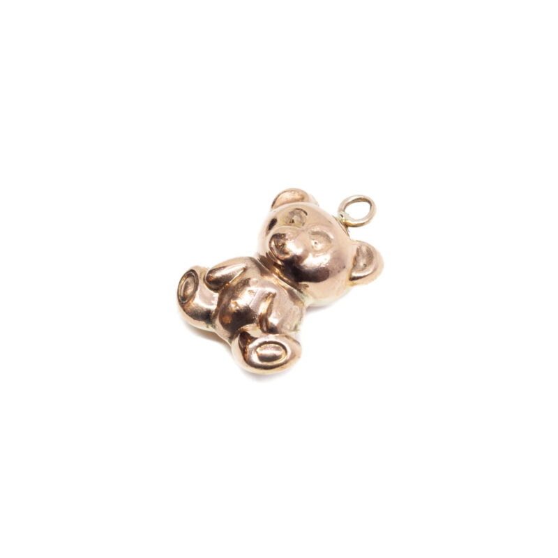 14ct Pale Rose Gold Puff Bear Pendant / Charm #60172