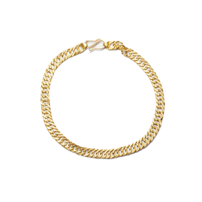 23ct Yellow Gold Oval Curb Link Bracelet 18cm #62330