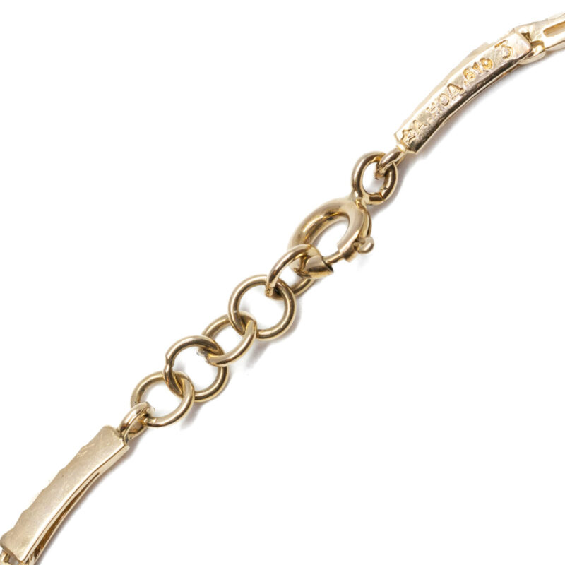 14ct Yellow Gold CZ Ball Bracelet 17.5cm #60280