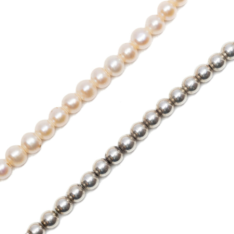 Tiffany & Co Wrap Bead Silver and Pearl Large Bracelet #62913