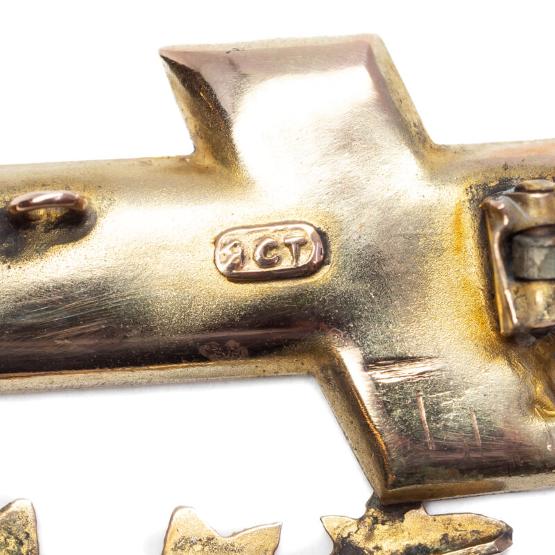 Vintage 9ct Mizpah Yellow Gold Cross Brooch Engraved #62255