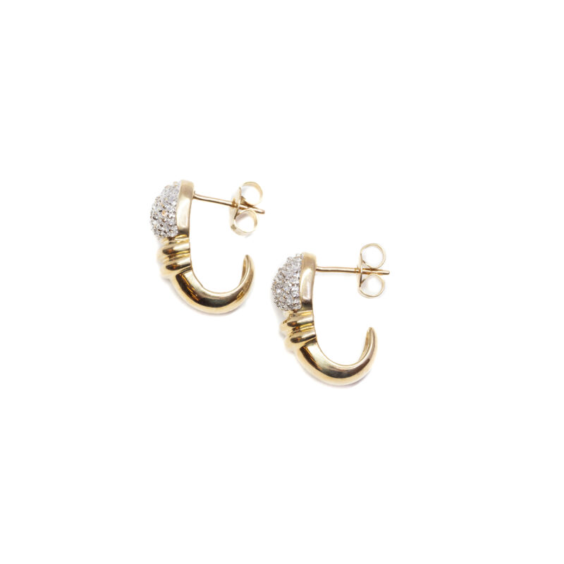 9ct Yellow Gold Diamond Cluster Stud Earrings #62876