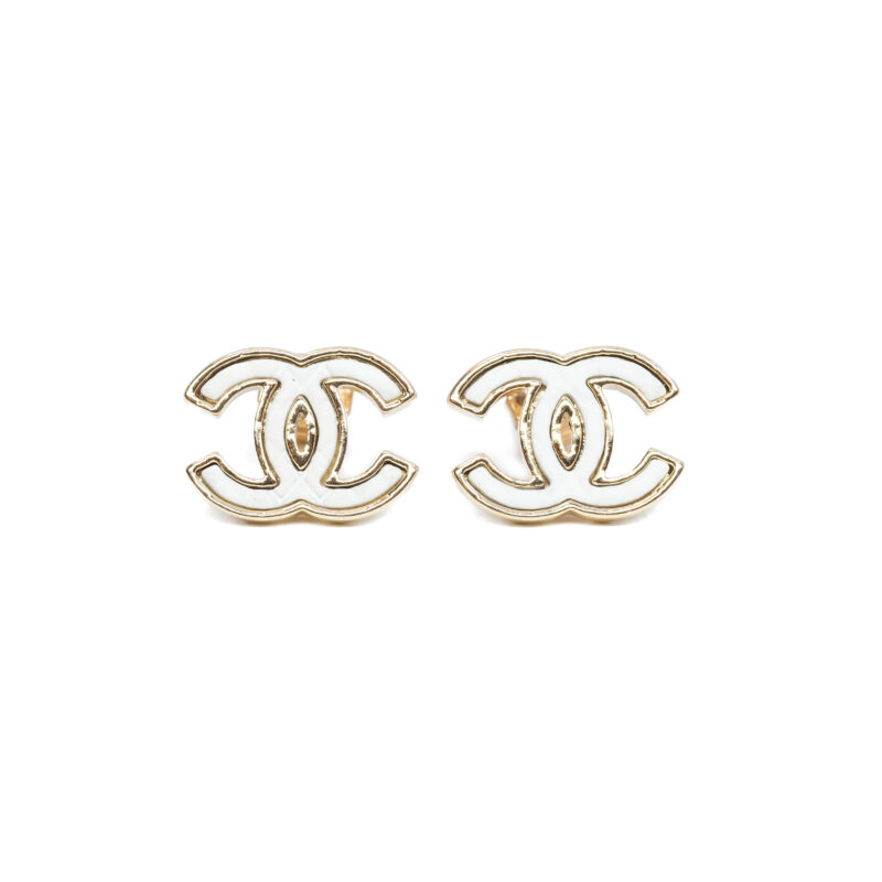 Chanel White Resin Earrings 19A Made in Italy #62710