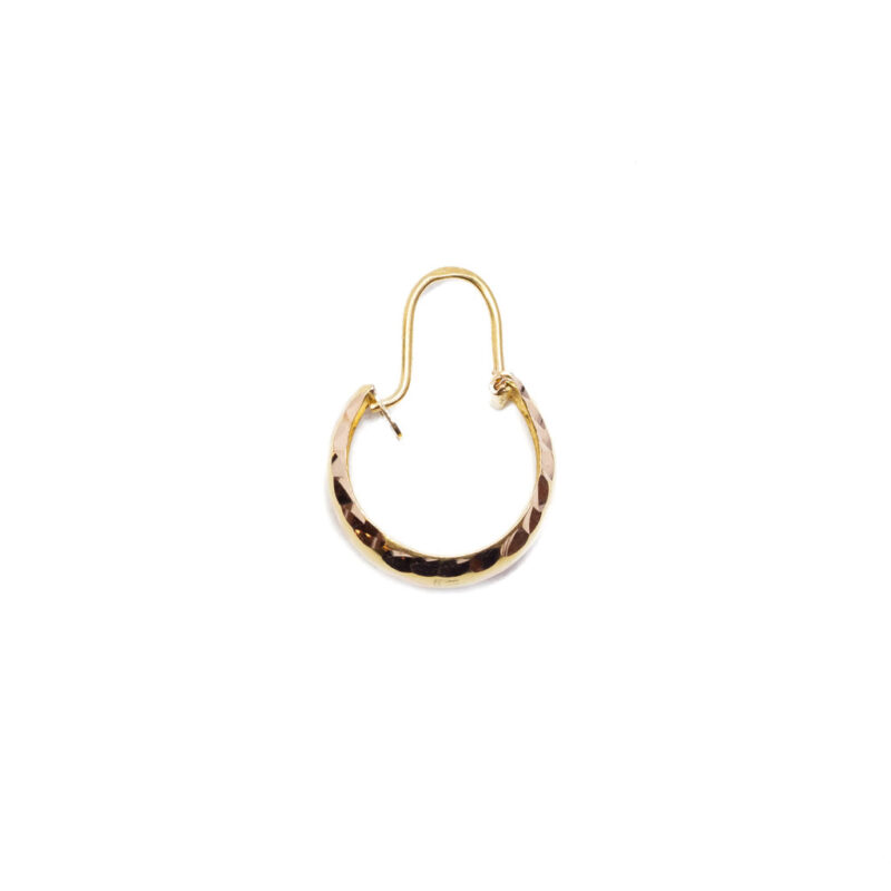 Single 15ct Two Tone Gold Hoop Earring #62107