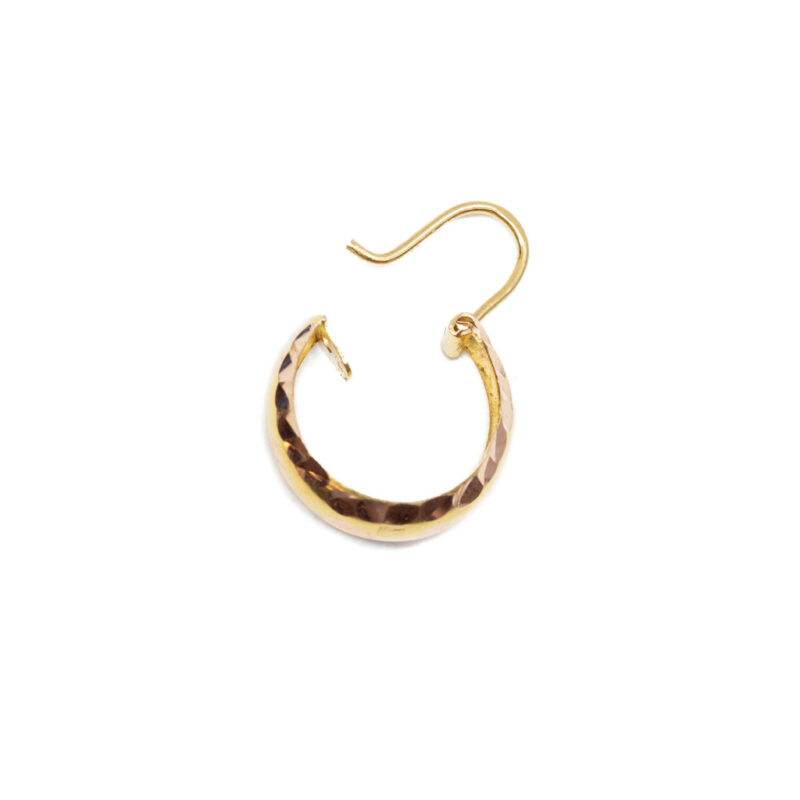 Single 15ct Two Tone Gold Hoop Earring #62107