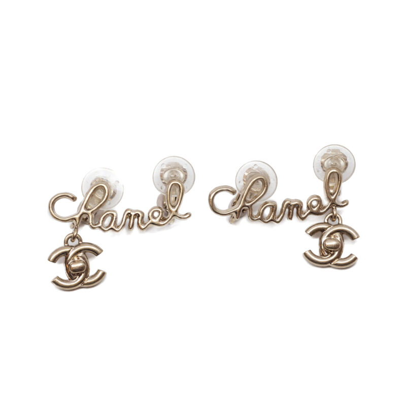 Chanel Letter and CC Drop Earrings + Box #62711