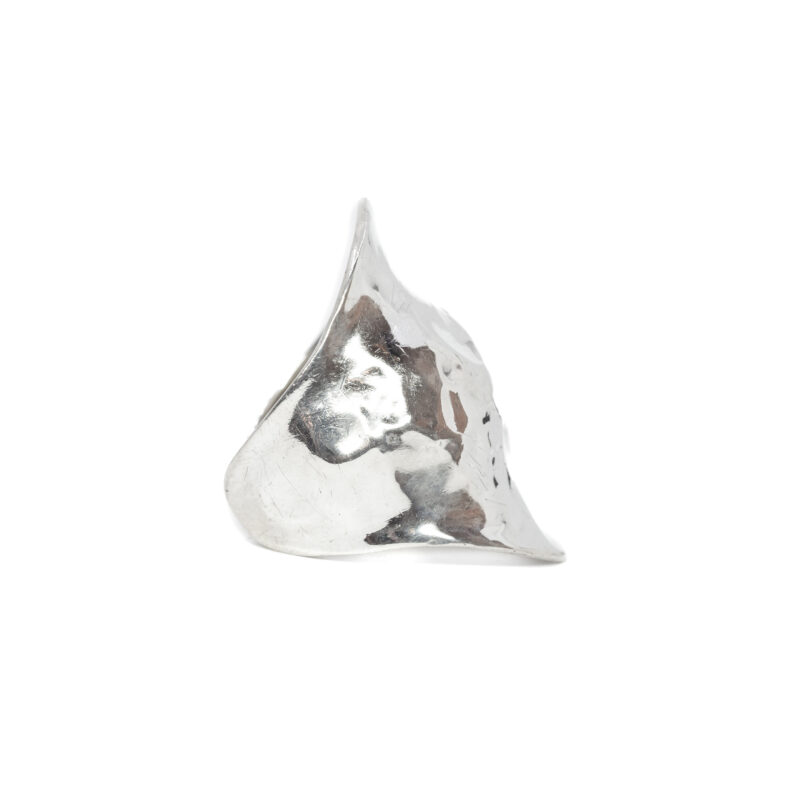 Sterling Silver Hammered Wide Open Ring - Adjustable Size #9635-31