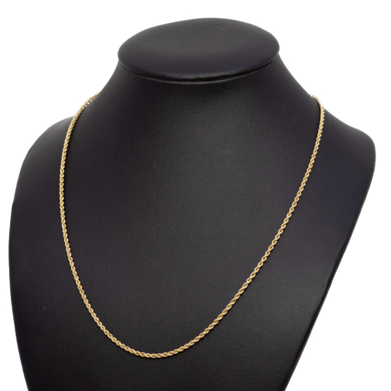 9ct Yellow Gold Rope Chain Necklace 43cm #62258