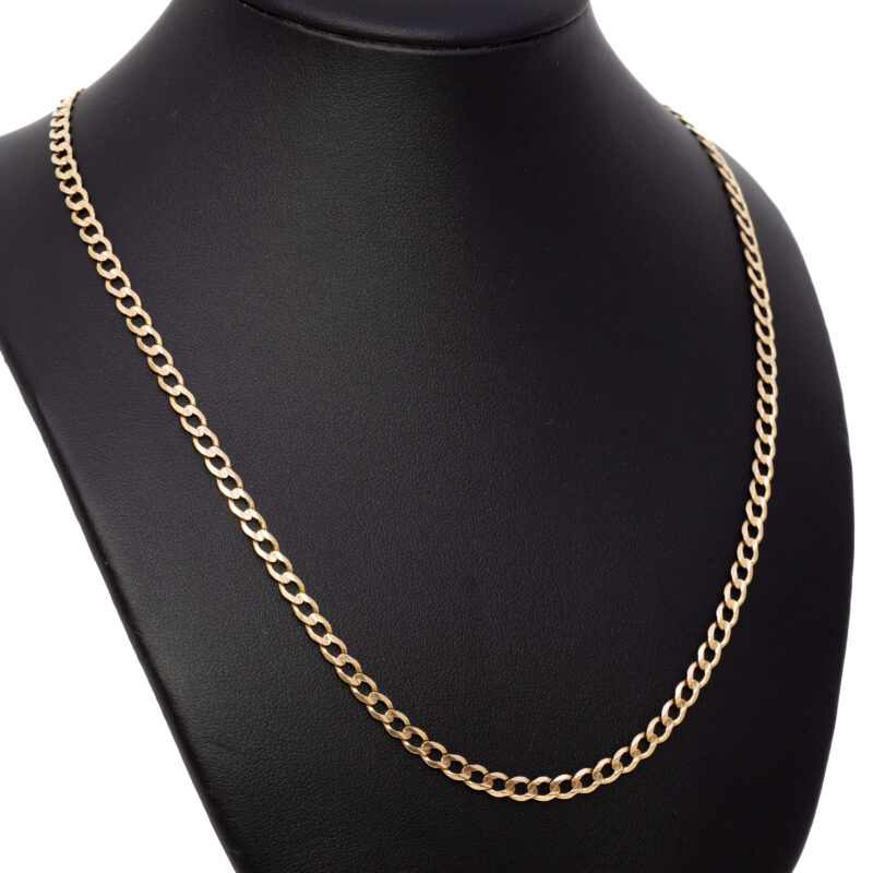 9ct Yellow Gold Curb Link Chain Necklace 48cm #62875