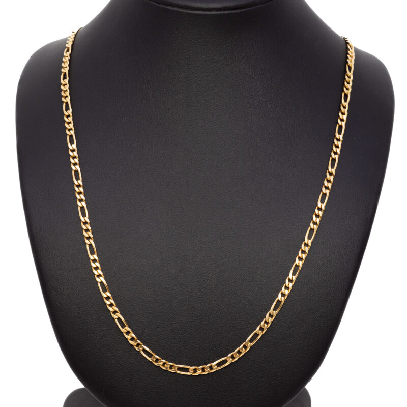 9ct Yellow Gold Figaro Chain Necklace 60cm #62751