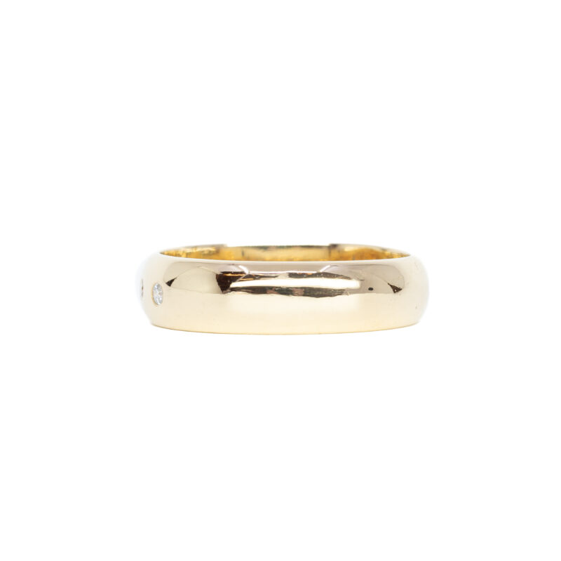 Diamond Set 18ct Yellow Gold Men's Band Ring Size V 1/2 #62516