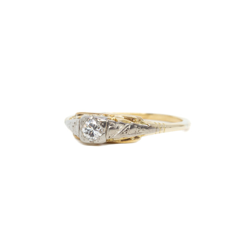 Vintage 18ct Gold Diamond Solitaire Ring Size O 1/2 #62260