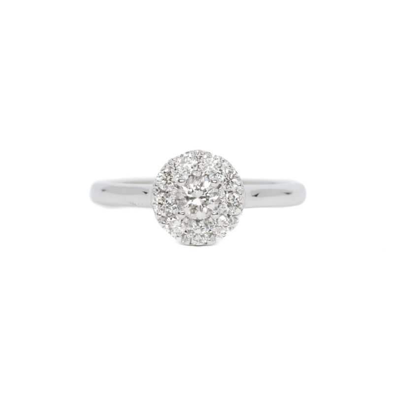 Australian Argyle Round Diamond Cluster Ring in 18ct White Gold + Cert / Receipt #62946
