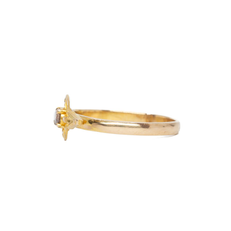 18ct Yellow Gold Brown Diamond Ring Size M 1/2 #59915
