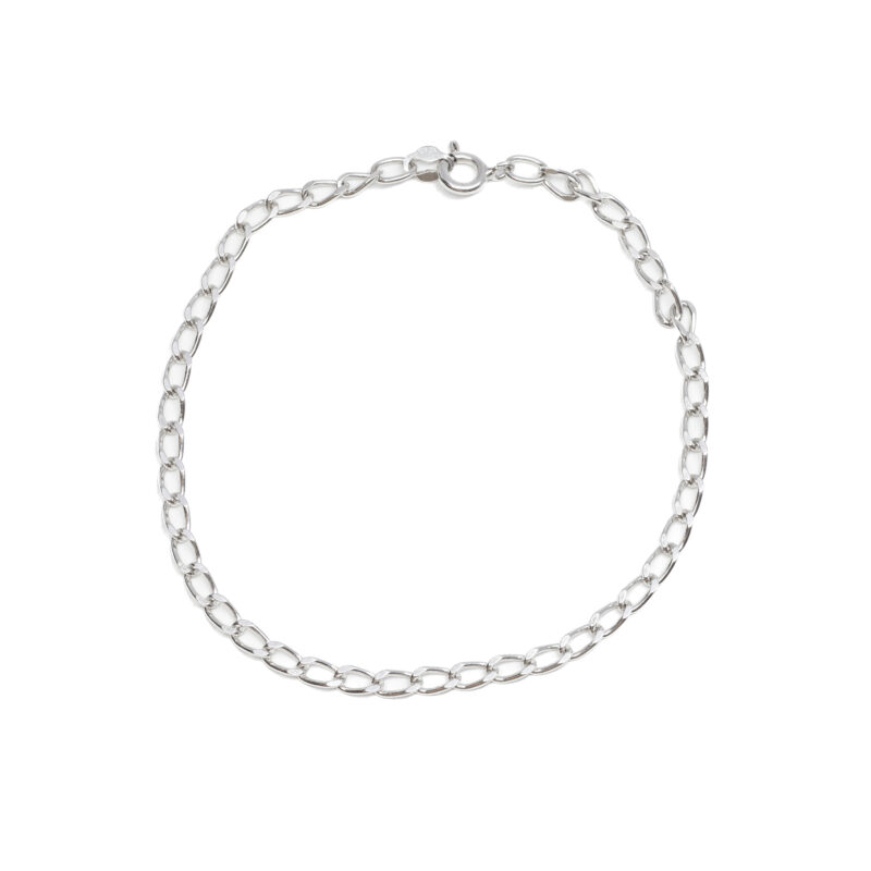 Fine Sterling Silver Curb Link Bracelet 18.5cm #9325-16
