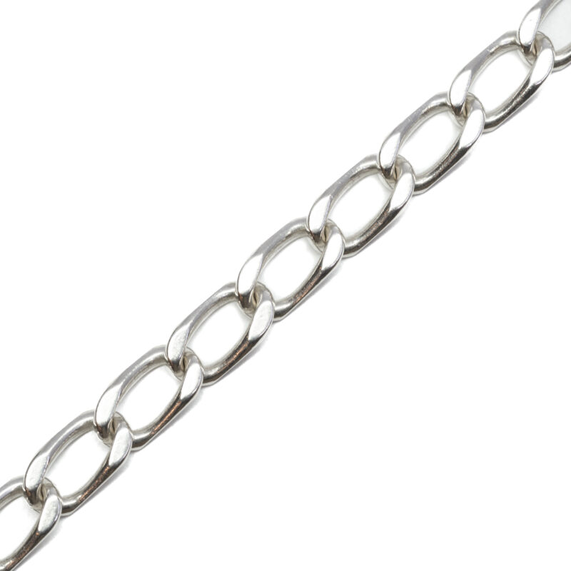 Sterling Silver Curb Link Bracelet 19cm #9325-1