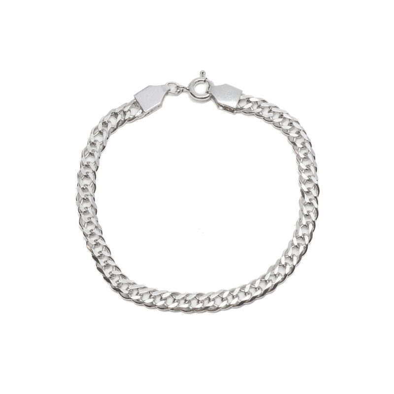 Sterling Silver Double Curb Link Bracelet 18.5cm #9325-27