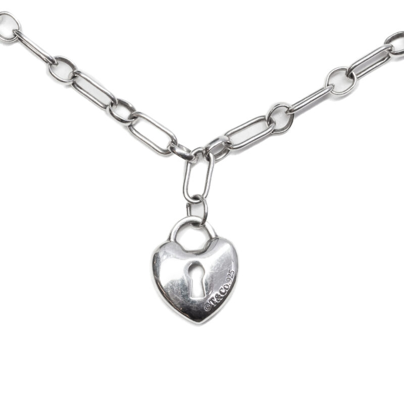 Tiffany & Co Silver Heart Keyhole Bracelet 17cm #62818