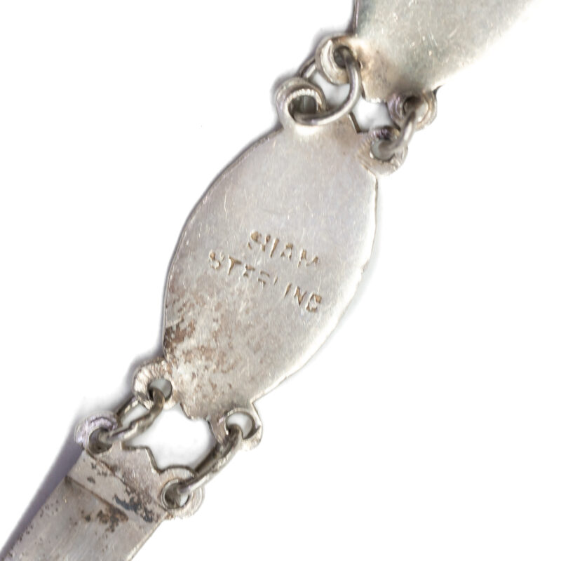 Vintage Sterling Silver Siam/Thai Niello Dancing Figures Bracelet 18cm #9325-22