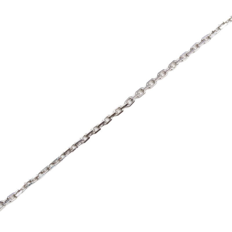 18ct White Gold Round Aquamarine Necklace Adjustable to 42cm #62998