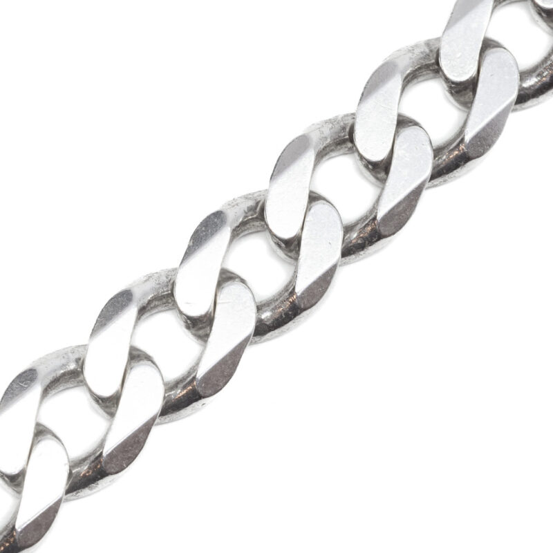 Heavy Solid Sterling Silver Curb Link Chain Necklace 56cm #62423