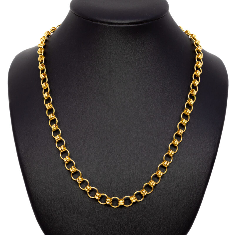 22ct Yellow Gold Round Link Necklace 44cm & 25.9grams #50675