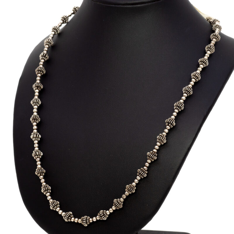 Silver-Plated Ornate Necklace 65cm #62828