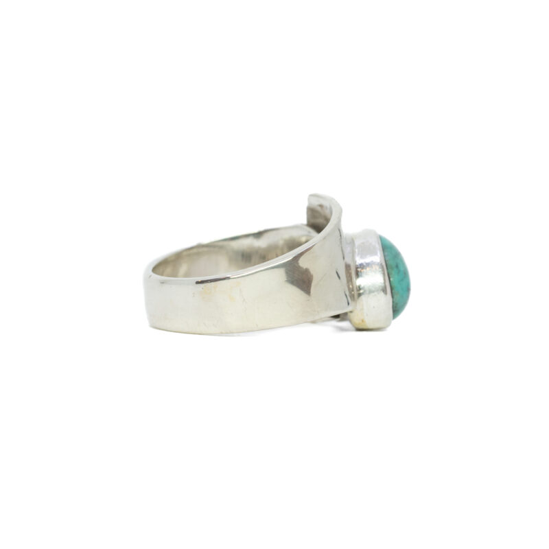 Sterling Silver Turquoise Open Ring Size O #63058