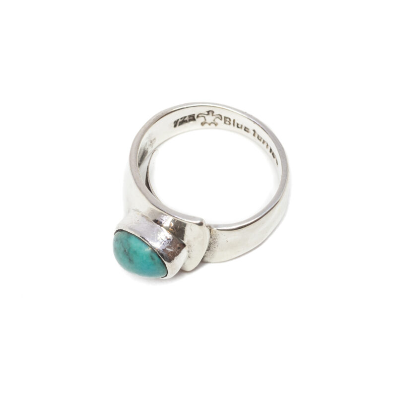 Sterling Silver Turquoise Open Ring Size O #63058