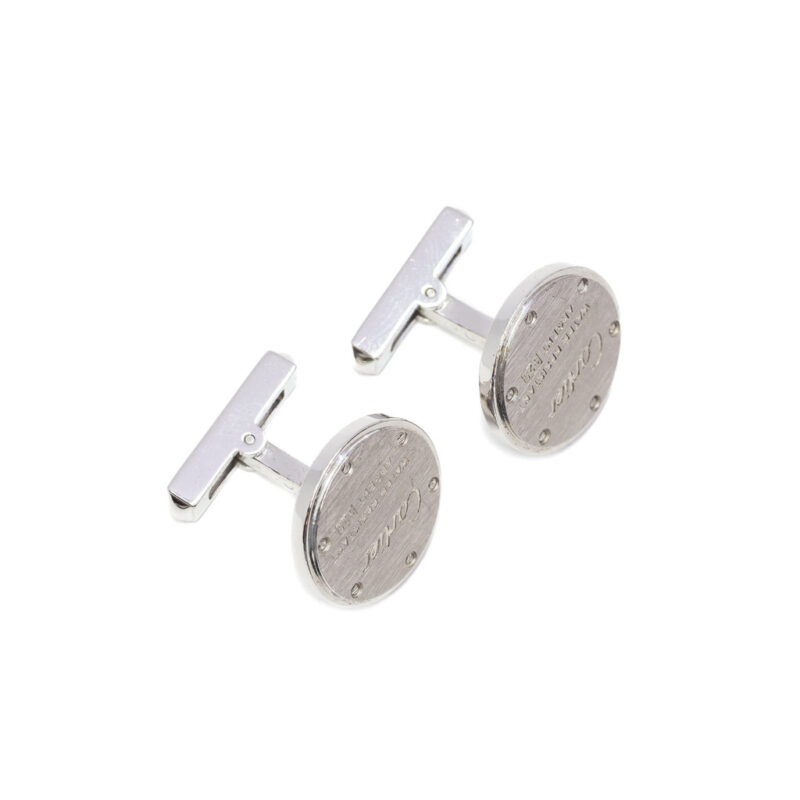 Cartier 925 Argent Silver Water Resistant Decor Cufflinks in Box #63102