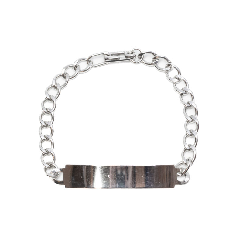 Vintage Ecco Sterling Silver Curb Link ID Bracelet 19cm #9325-3