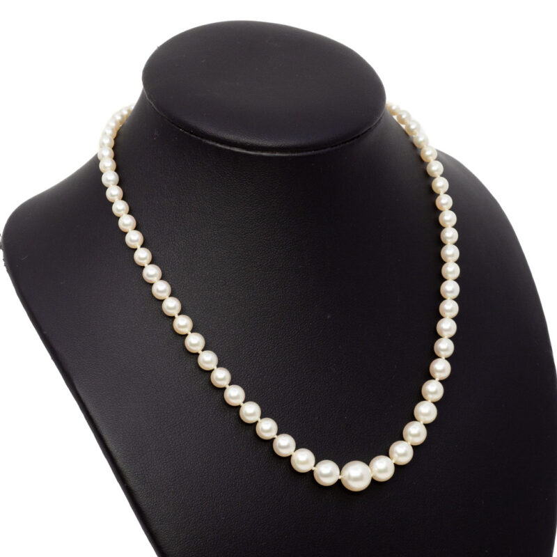 Akoya Cultured Pearl Strand Necklace with 9ct Gold Clasp 38cm + Val $2500 #55895