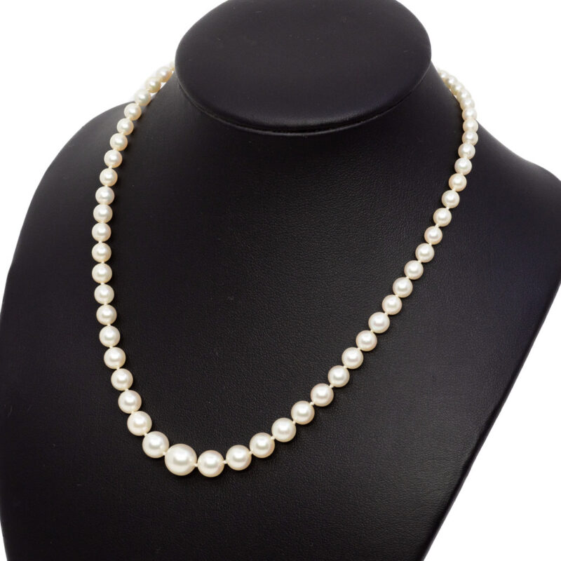 Akoya Cultured Pearl Strand Necklace with 9ct Gold Clasp 38cm + Val $2500 #55895