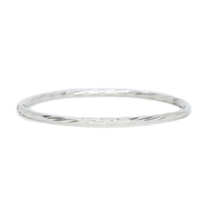 Sterling Silver Round Rope Bangle 70mm #63306