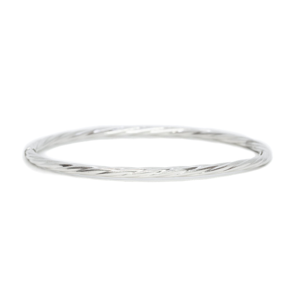 Sterling Silver Round Rope Bangle 70mm #63306